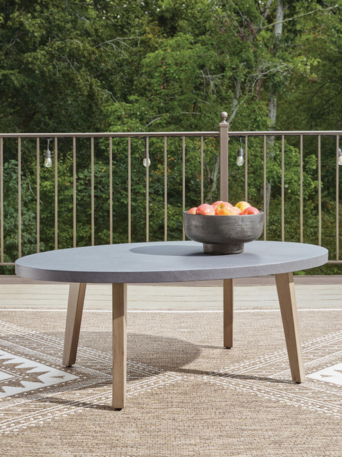 Ashley Francis Beach Natural Gray Outdoor Coffee Table
