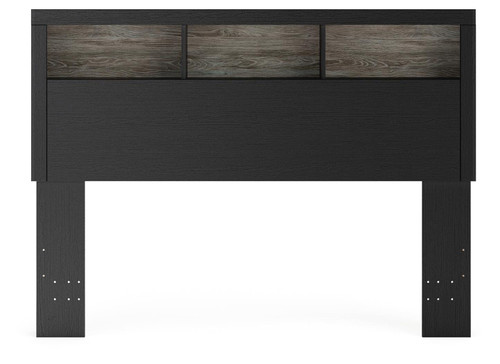 Ashley Jonnifer Black Gray Lighted Queen Bookcase Headboard