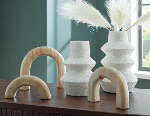 Ashley Maddwarth White Natural Brown Accessory Set (Set of 5)