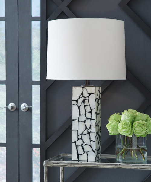 Ashley Macaria White Black Table Lamp
