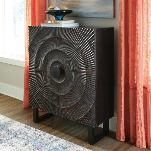 Ashley Fosterman Distressed Black Accent Cabinet