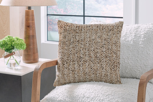 Ashley Vorlane Tan Brown White Pillow (Set of 4)
