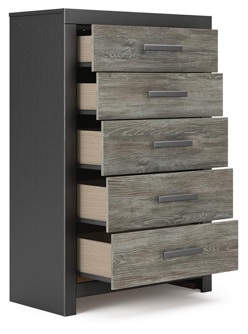 Ashley Jonnifer Black Gray Chest of Drawers