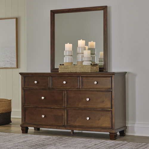 Ashley Danabrin Brown Dresser and Mirror
