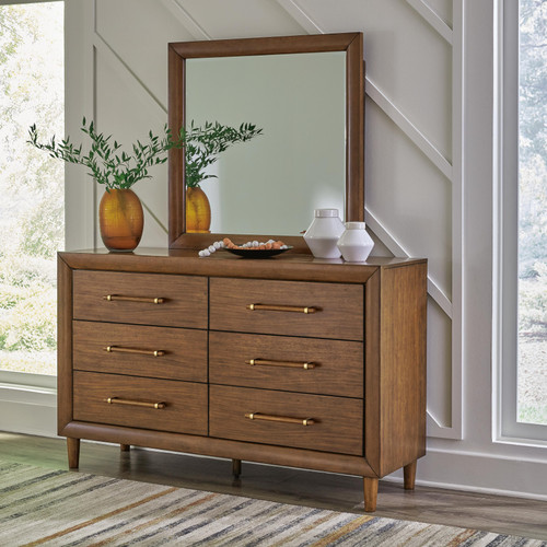 Ashley Lyncott Brown Dresser and Mirror