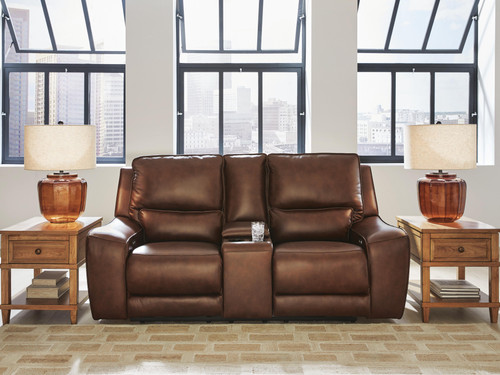 Ashley Silverbrooke Canyon Power Reclining Loveseat with Console
