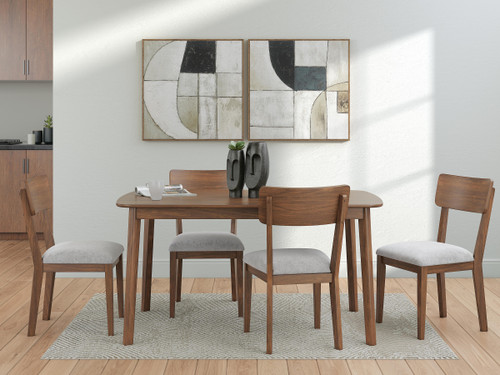 Ashley Lyncott Brown Dining Table and 4 Chairs (Set of 5)