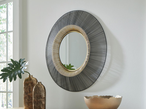 Ashley Dallmen Black Gold Finish Accent Mirror