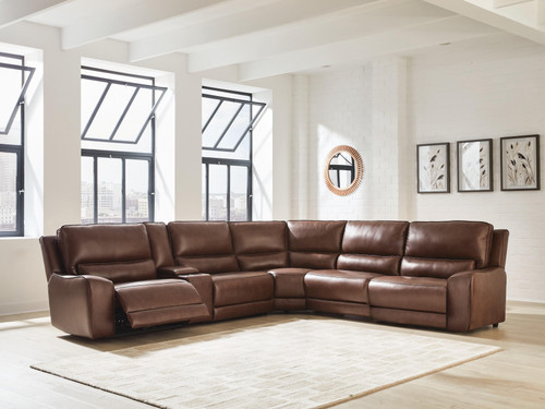 Ashley Silverbrooke Canyon 6-Piece Reclining Sectional with Storage Console