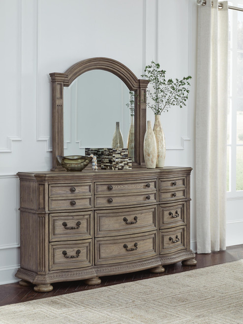 Ashley Ardenfield Light Brown Dresser and Mirror