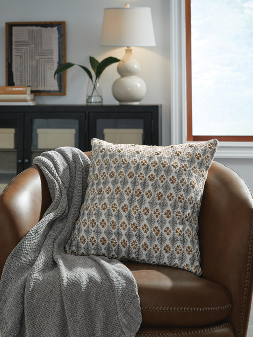 Ashley Dainwick White Gray Brown Pillow (Set of 4)