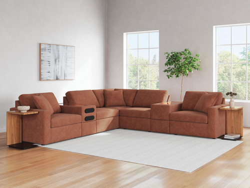 Ashley Modmax Spice 7-Piece Balanced Sectional with Audio and Storage Consoles