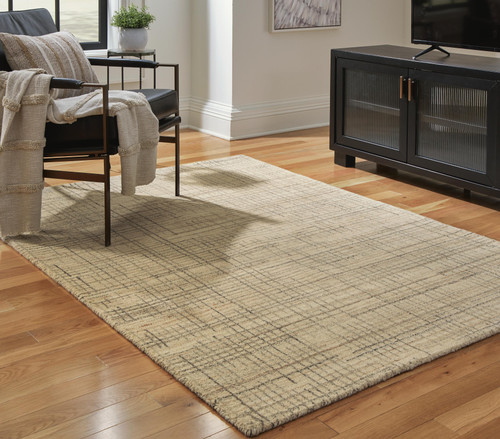 Ashley Janston Ivory Gray Tan 5' x 7' Rug