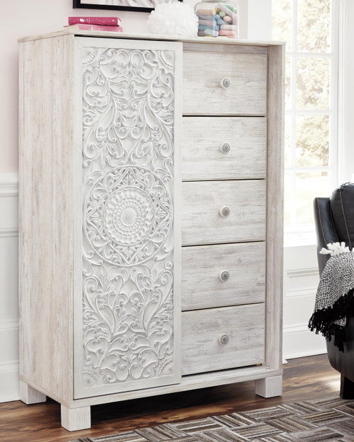 Ashley Paxberry Whitewash Dressing Chest