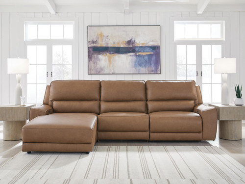 Ashley Silverbrooke Caramel 3-Piece Reclining Sofa Chaise U62606/46/62/79