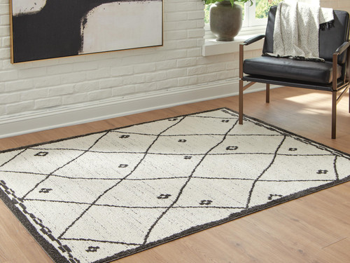 Ashley Fenriston Cream Black Medium Rug