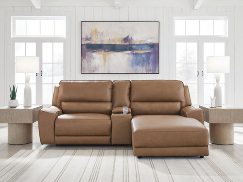 Ashley Silverbrooke Caramel 3-Piece Power Reclining Sectional with Chaise U62606/57/58/97
