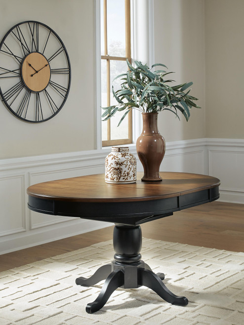 Ashley Loganeer Black Brown Dining Butterfly Extension Table