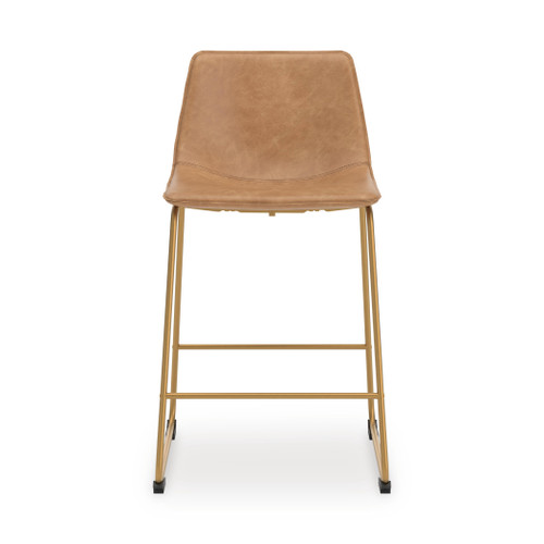 Ashley Crandox Toast Gold Counter Height Barstool (Set of 2)