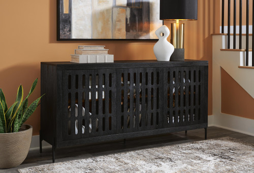 Ashley Vallisburg Black Natural Accent Cabinet