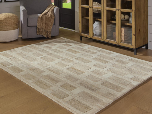 Ashley Lisgrove Tan Brown White 5' x 7' Area Rug