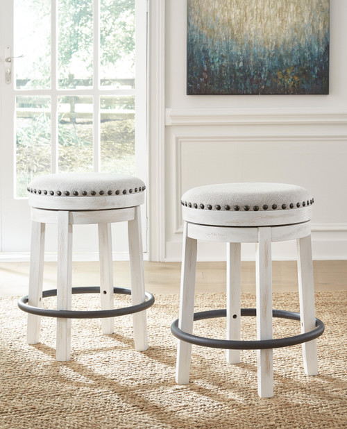 Ashley Valebeck White Black Counter Height Stool