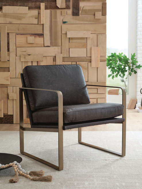 Ashley Bradett Dark Brown Gold Finish Accent Chair