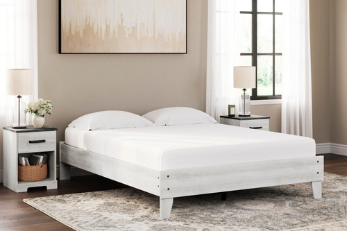 Ashley Shawburn Whitewash Queen Platform Bed