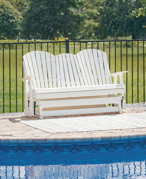 Ashley Hyland Wave White Outdoor Glider Loveseat