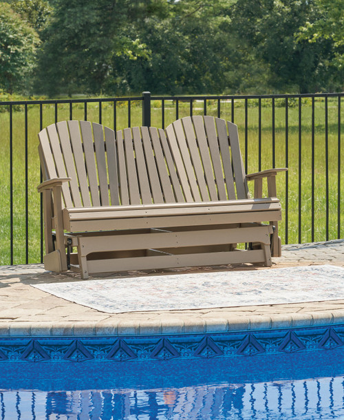 Ashley Hyland Wave Driftwood Outdoor Glider Loveseat