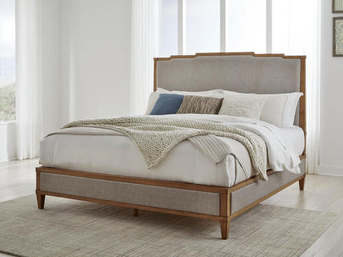 Ashley Sharlance Light Brown King Upholstered Panel Bed