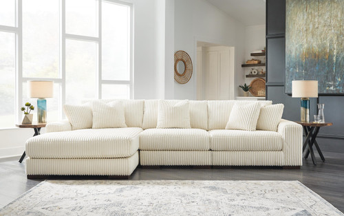 Ashley Lindyn Ivory 3-Piece Sectional with Chaise 21104/16/46/65