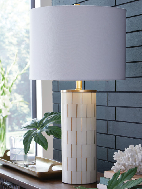 Ashley Faridworth White Gold Finish Table Lamp