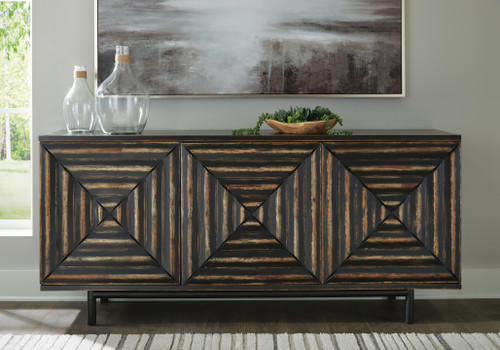 Ashley Fair Ridge Distressed Black Accent Cabinet