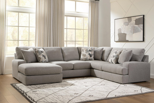 Benchcraft Lindon Smoke 3-Piece Sectional with Chaise