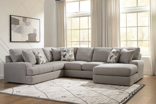 Benchcraft Lindon Smoke 3-Piece Sectional with Chaise 84704/17/30/55