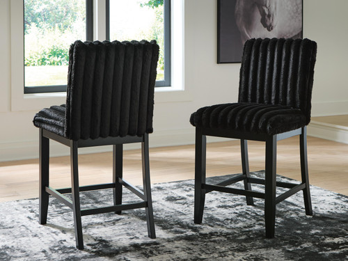 Ashley Lilyberg Black Counter Height Barstool (Set of 2)