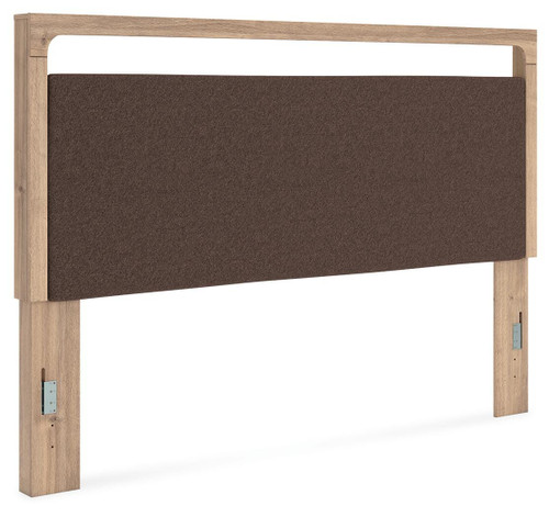 Ashley Hollymount Tan Brown King Upholstered Panel Headboard