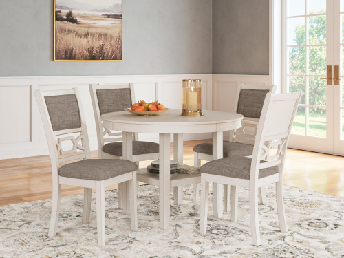 Ashley Erinberg Antique White Dining Table and 4 Chairs (Set of 5)