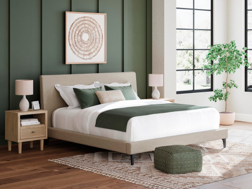 Ashley Cielden Soft Gray California King Upholstered Bed with Roll Slats