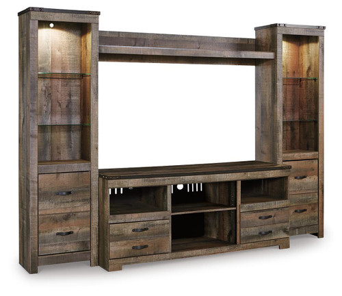 Ashley Trinell Brown 4-Piece Entertainment Center W446/24(2)/27/68