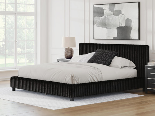 Ashley Birmonton Black King Upholstered Bed