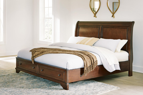 Ashley Trellington Brown King Sleigh Storage Bed