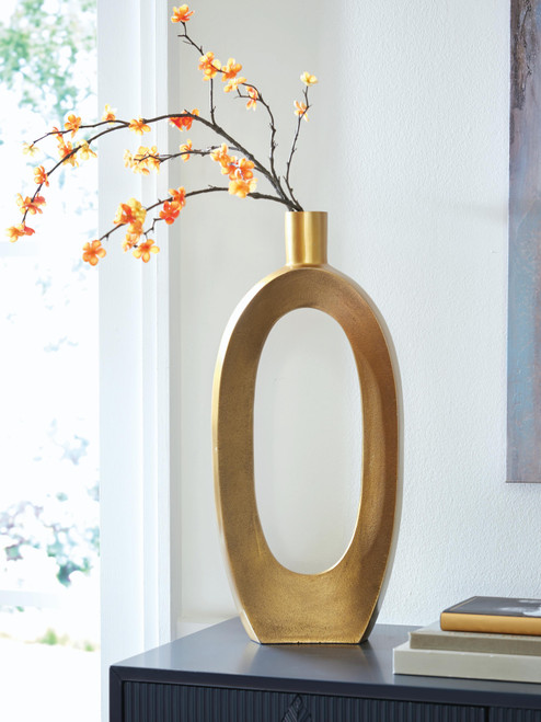 Ashley Lawtonville Antique Gold Finish Vase A2000752