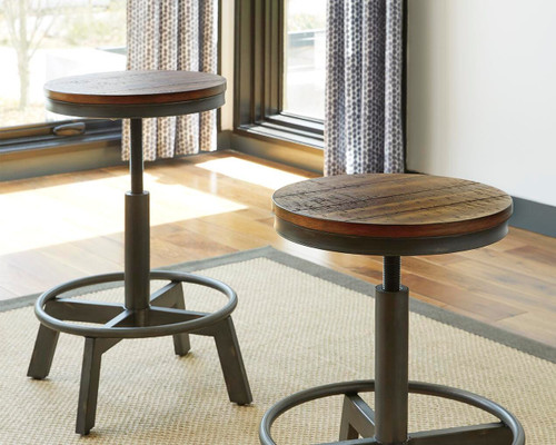 Ashley Torjin Brown Gray Counter Height Stool (Set of 2)