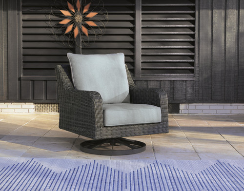 Ashley Elite Park Gray Outdoor Swivel Lounge with Cushion