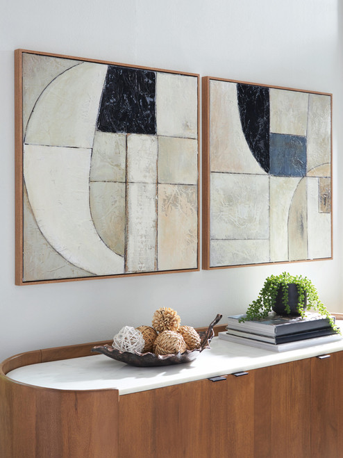 Ashley Bexlen Tan Taupe Black Wall Art (Set of 2)