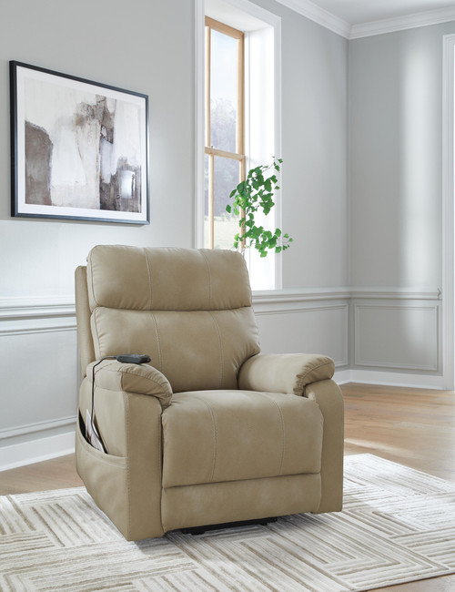Ashley Next-Gen Durapella Sand Power Lift Recliner on sale at