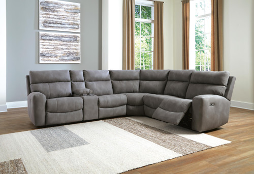 Ashley Next-Gen Durapella Slate 6-Piece Power Reclining Sectional