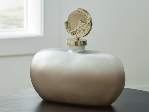 Ashley Acario Taupe Gold Finish Jar